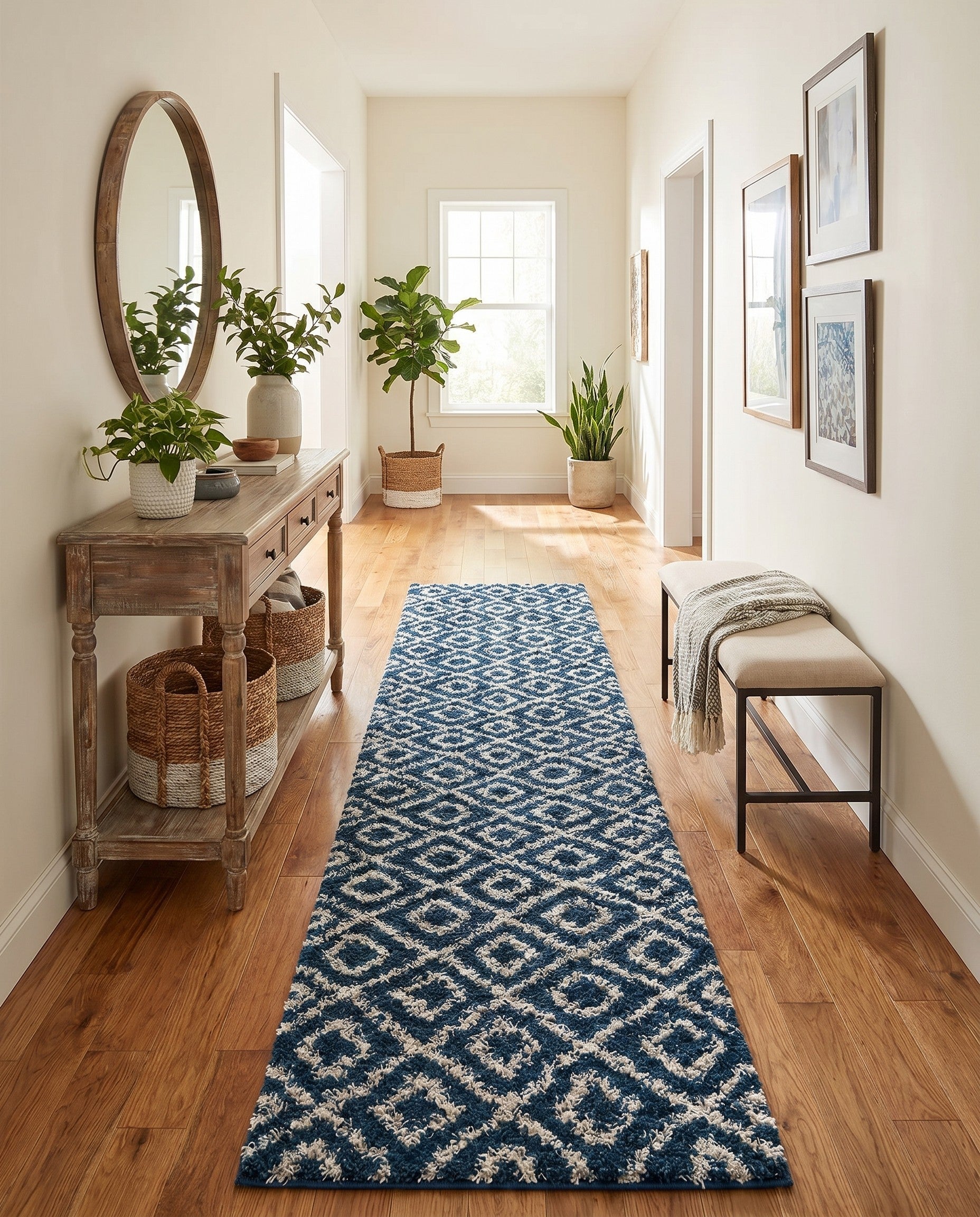 3' 3 x 16' 5 Lattice Shag Runner Rug