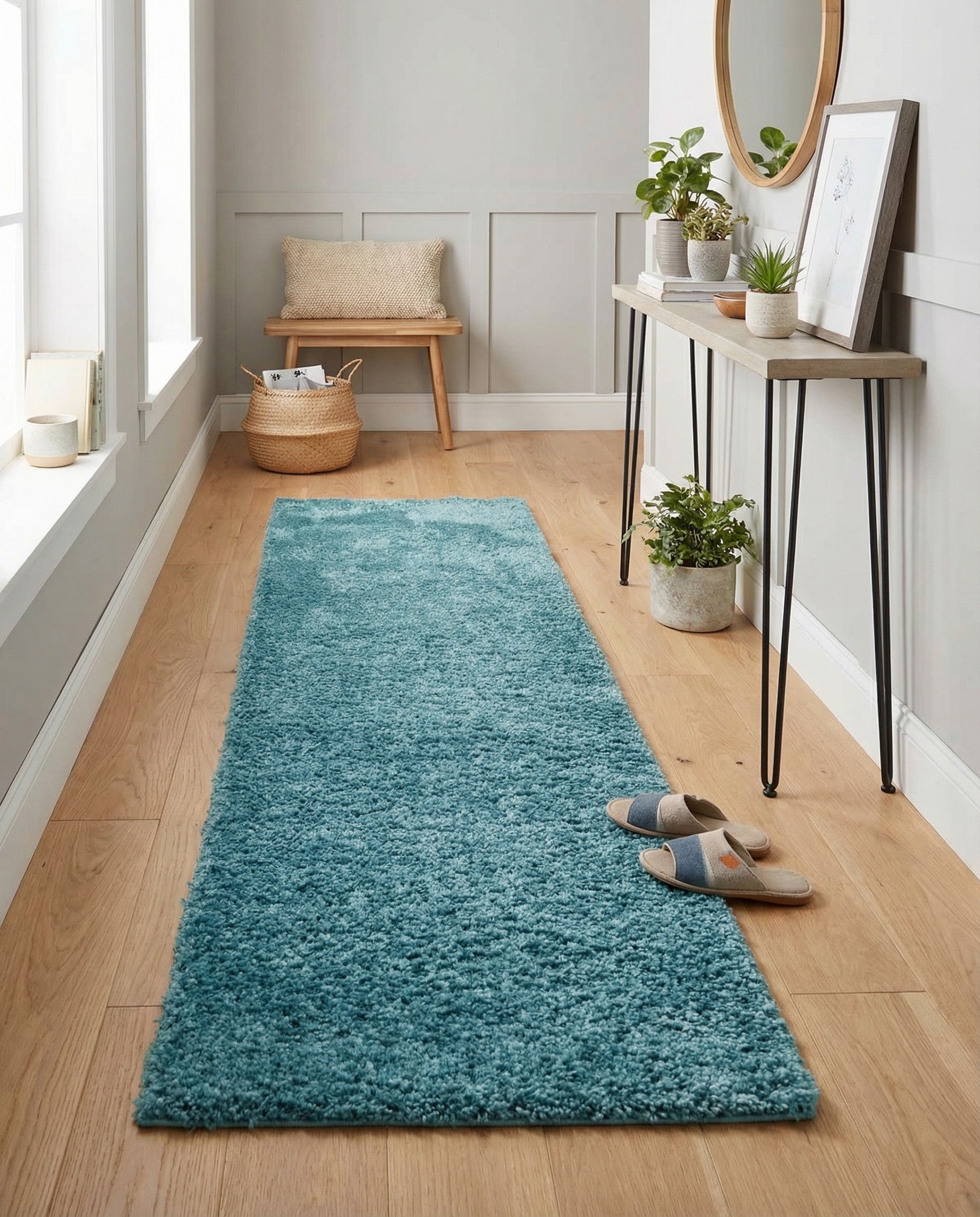 2' x 6' 9 Soft Solid Shag Runner Rug