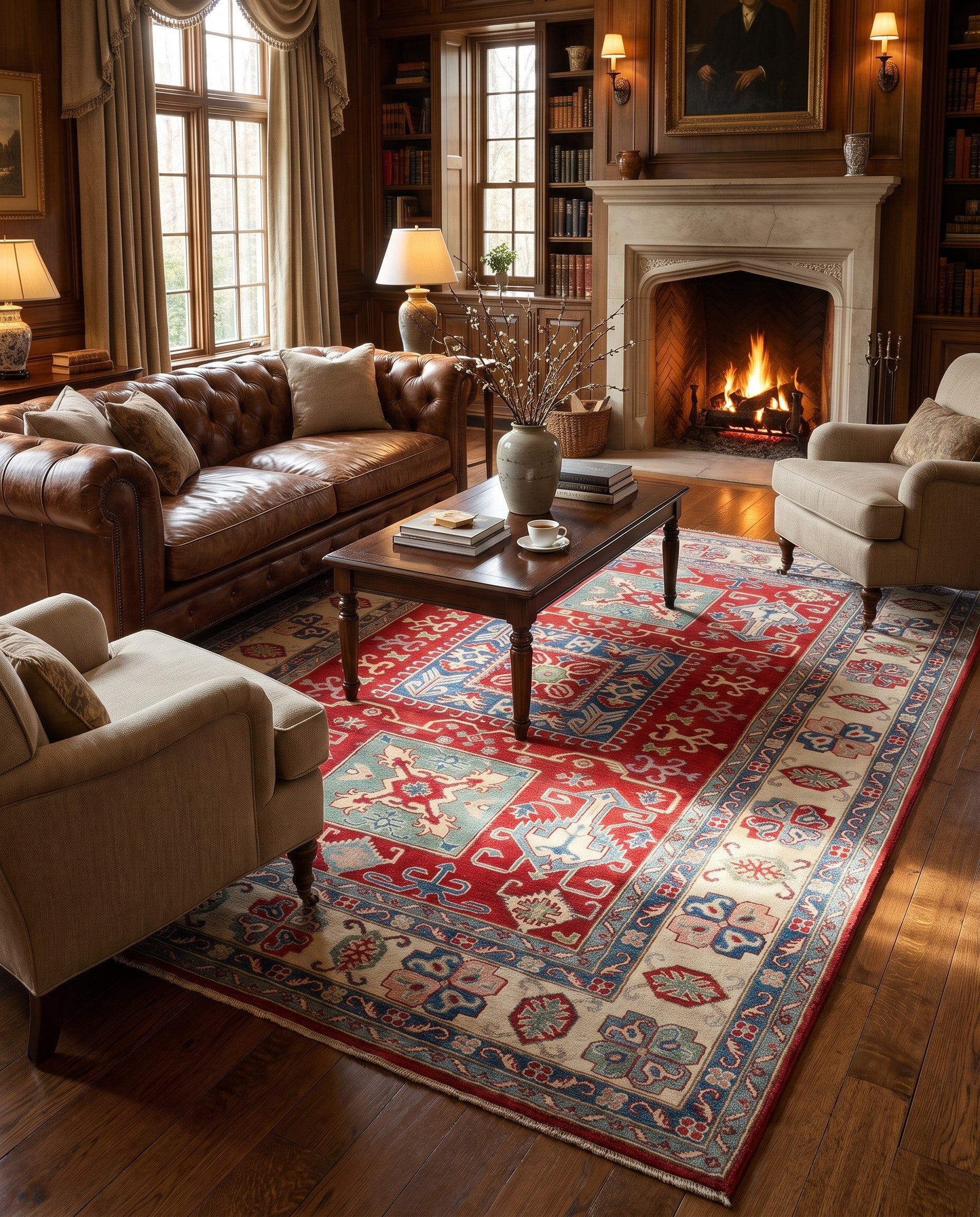 6' 7 x 9' 7 Hand Knotted Kazak Rug