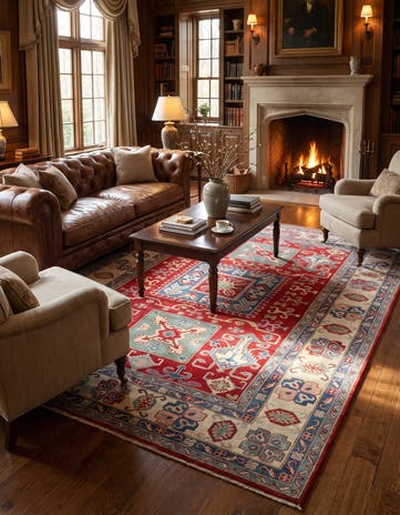 6' 7 x 9' 7 Hand Knotted Kazak Rug