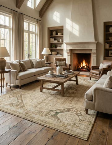 6' 11 x 9' 8 Oushak Wool Rug