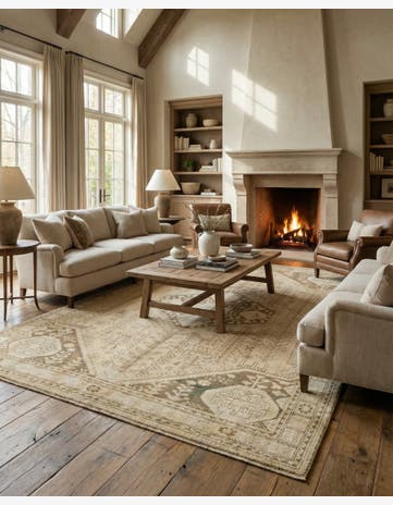 6' 11 x 9' 8 Oushak Wool Rug