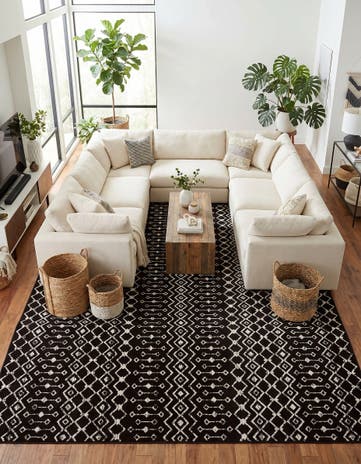 Black Kasbah Trellis Square Rug