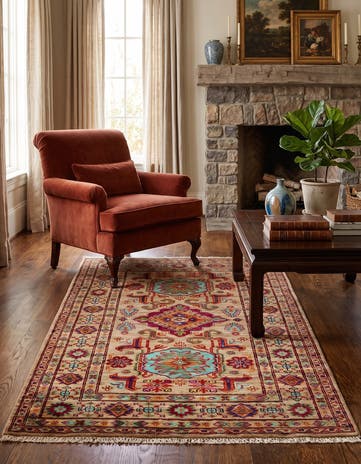 3' 5 x 5' 1 Hand Knotted Kazak Rug