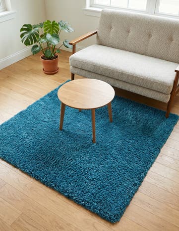 5' 3 x 5' 3 Solid Shag Square Rug
