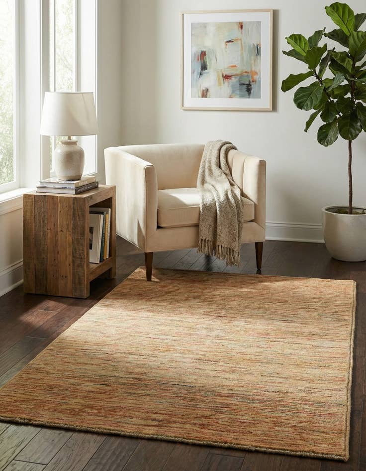 Detail image of 3' 2 x 4' 9 Hand Knotted Modern Ziegler Rug