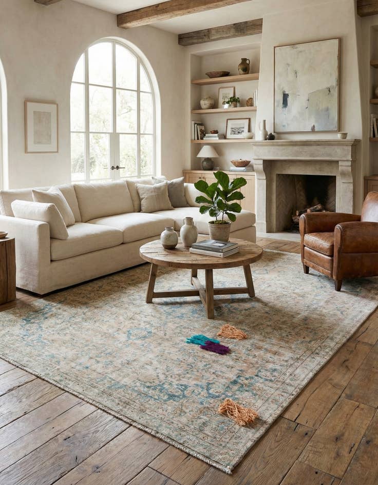 Detail image of 7' 1 x 10' 4 Hand Knotted Ultra Vintage Persian Wool Rug