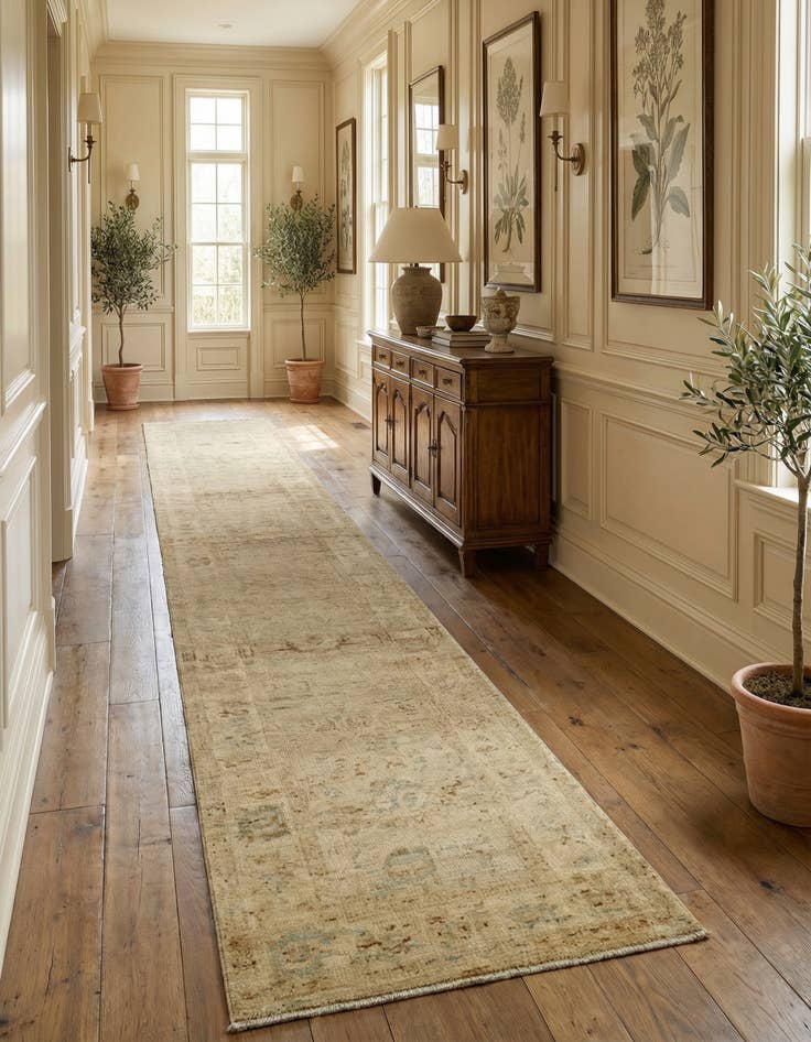 Detail image of 2' 7 x 19' Oushak Wool Runner Rug