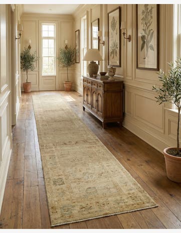 2' 7 x 19' Oushak Wool Runner Rug