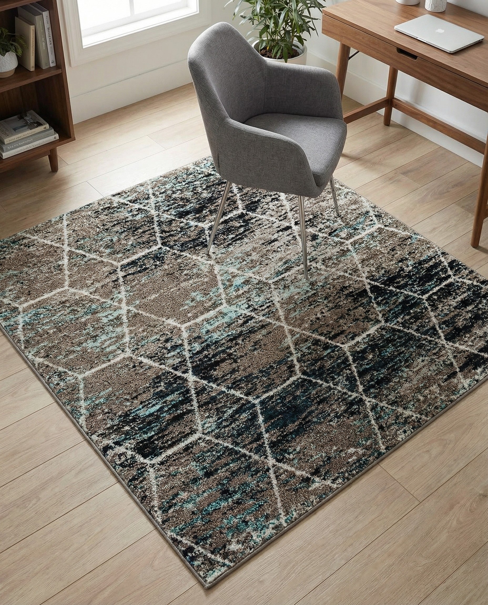 4' x 4' Trellis Frieze Square Rug