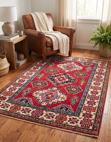 3' 3 x 4' 11 Hand Knotted Kazak Rug