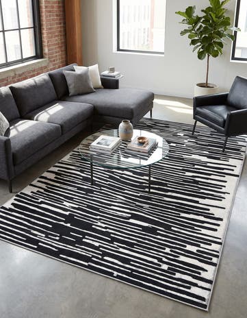 Jill Zarin Black and Ivory Uptown Beekman Place Rug