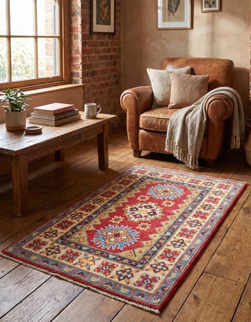 2' 6 x 4' Hand Knotted Kazak Rug