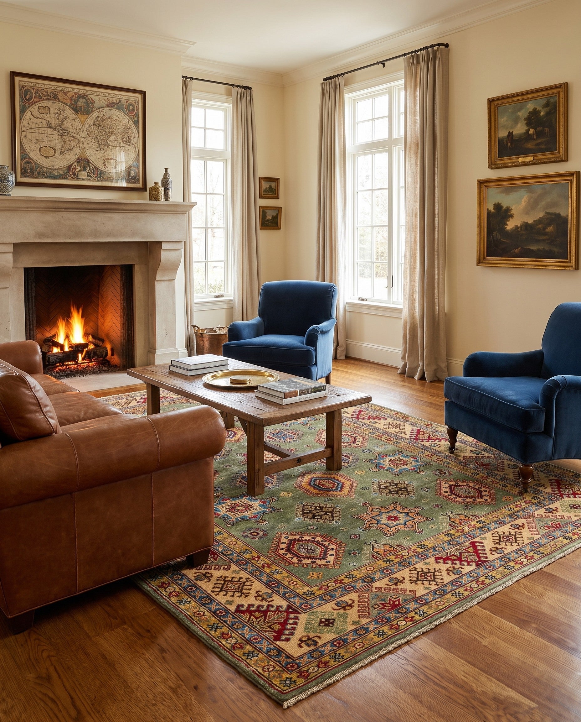 6' 8 x 9' 10 Hand Knotted Kazak Rug