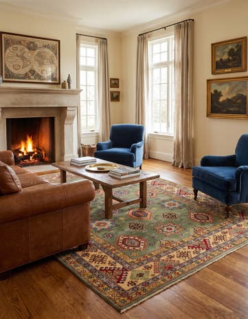 6' 8 x 9' 10 Hand Knotted Kazak Rug