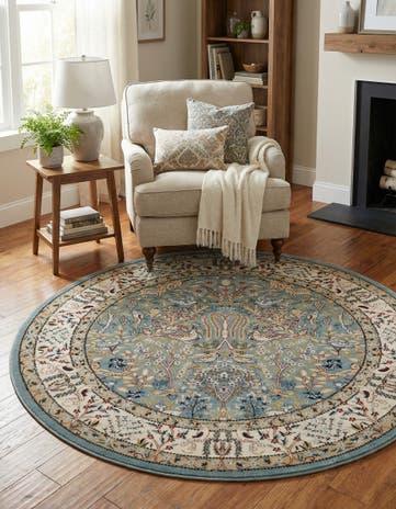 5' 3 x 5' 3 Nain Design Round Rug