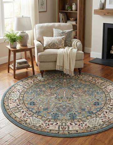 5' 3 x 5' 3 Nain Design Round Rug