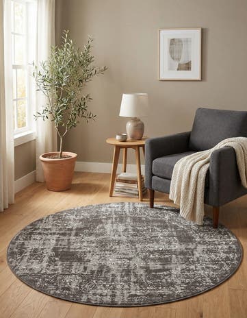 Dark Gray Aarhus Round Rug