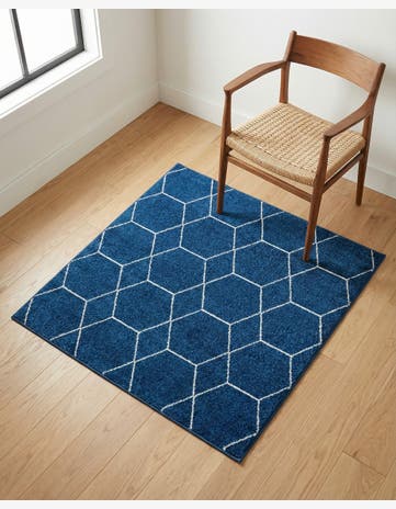 3' x 3' Lattice Frieze Square Rug