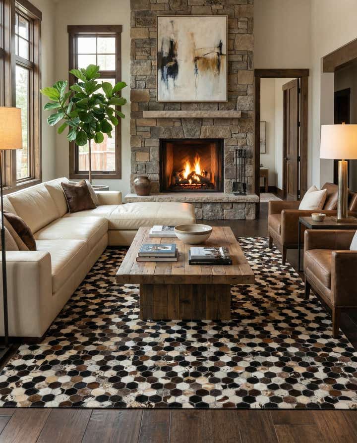 5' 1 x 8' Cowhide - Patchwork Rug