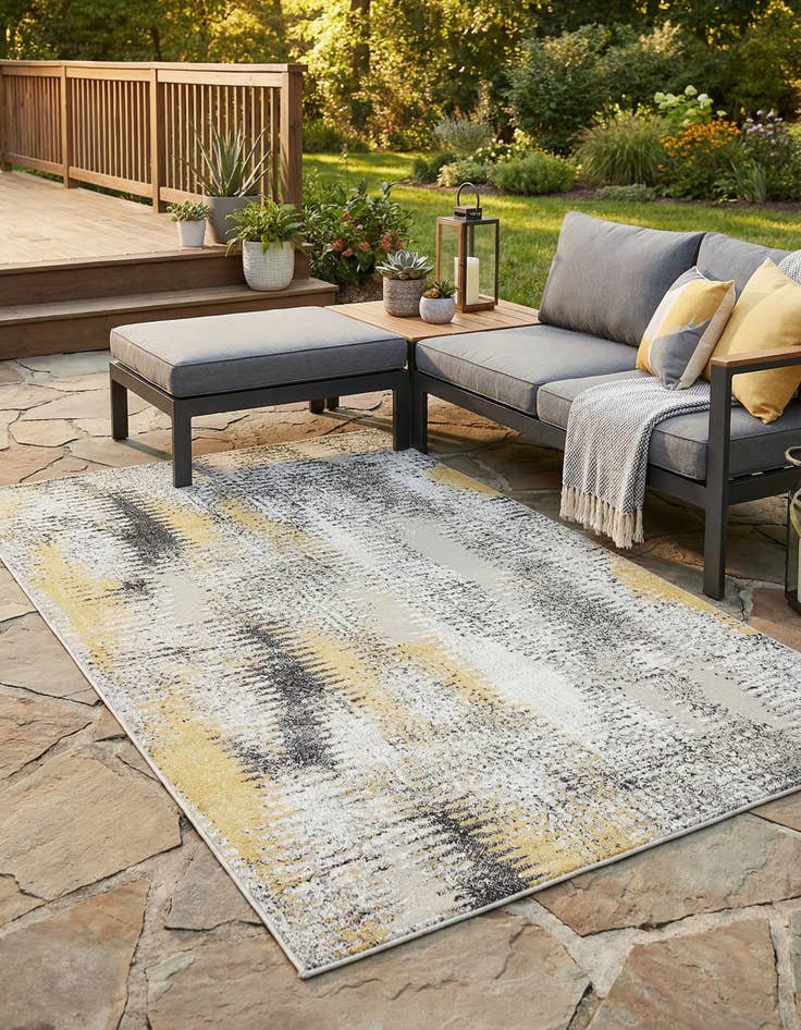 Detail image of 5' x 8' Washable Modern Indoor / Outdoor Rug