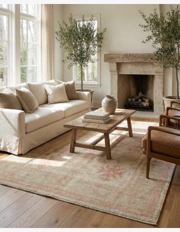 4' 2 x 6' 3 Hand Knotted Oushak Wool Rug