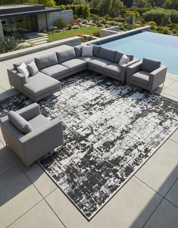 13' x 13' Easy-Clean Modern Indoor / Outdoor Square Rug