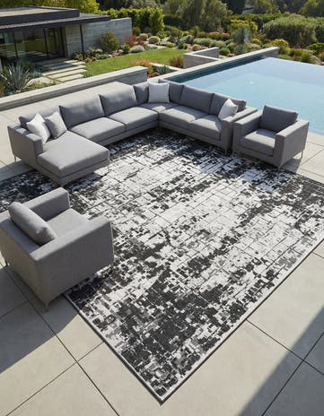 13' x 13' Easy-Clean Modern Indoor / Outdoor Square Rug