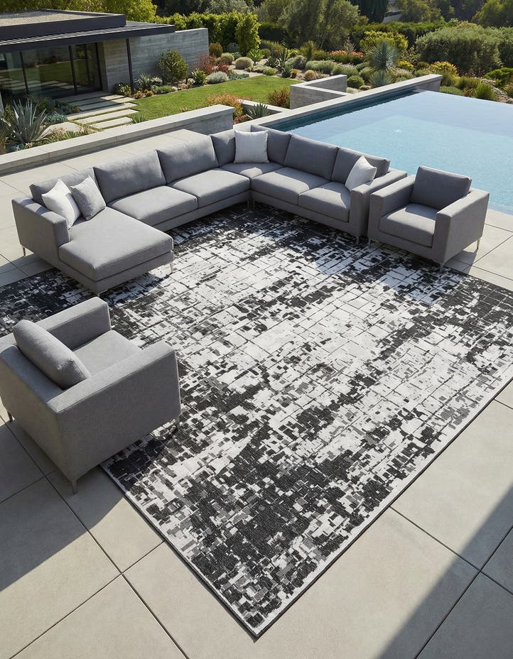 13' x 13' Easy-Clean Modern Indoor / Outdoor...