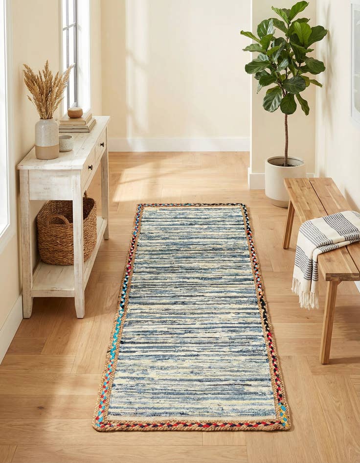 Detail image of 2' 7 x 6' 1 Chindi Jute Runner Rug