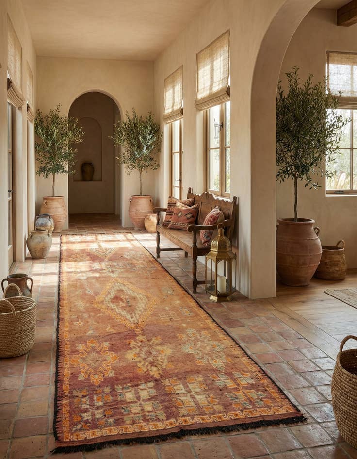 Detail image of 6' 8 x 13' 9 Hand Knotted Moroccan Wool Runner Rug