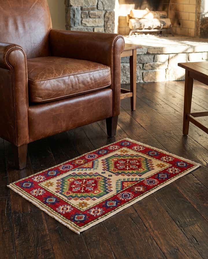 2' x 3' 1 Hand Knotted Kazak Rug