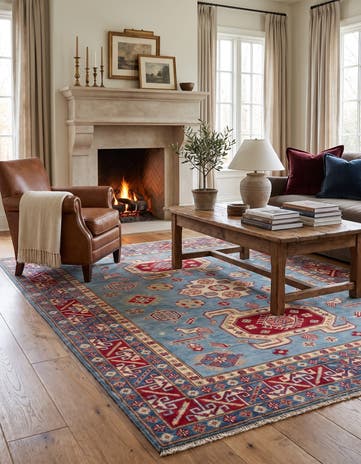 5' 1 x 6' 9 Hand Knotted Kazak Rug