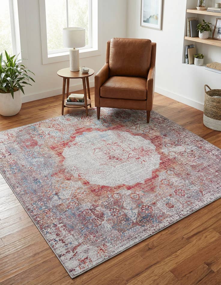 Detail image of 5' x 5' Washable Yara Square Rug