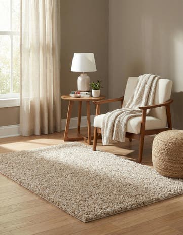Beige Zermatt Shag Rug