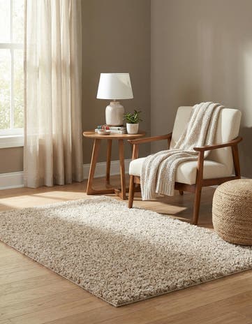 Beige Zermatt Shag Rug