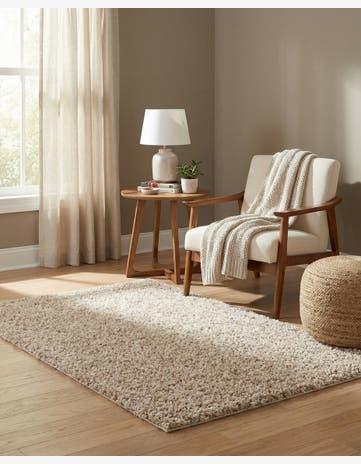 Beige Zermatt Shag Rug
