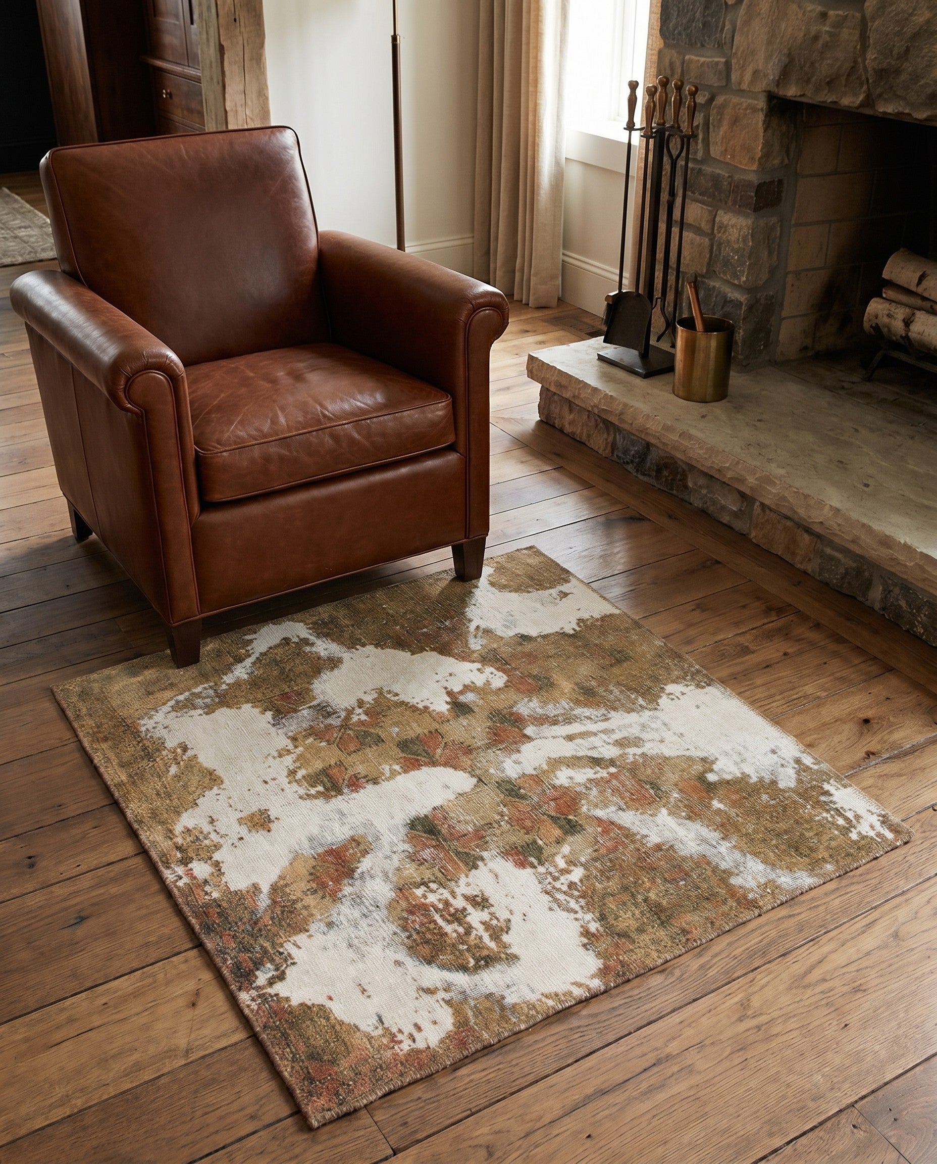 3' 2 x 3' 5 Hand Knotted Ultra Vintage Persian Wool Square Rug