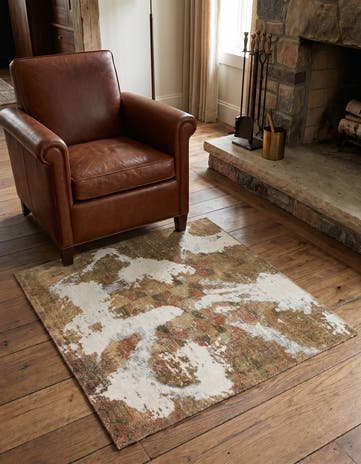 3' 2 x 3' 5 Hand Knotted Ultra Vintage Persian Wool Square Rug