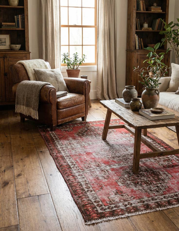 Detail image of 3' 2 x 5' 3 Hand Knotted Ultra Vintage Persian Wool Rug