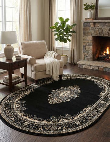 Black Amaya Oval Rug