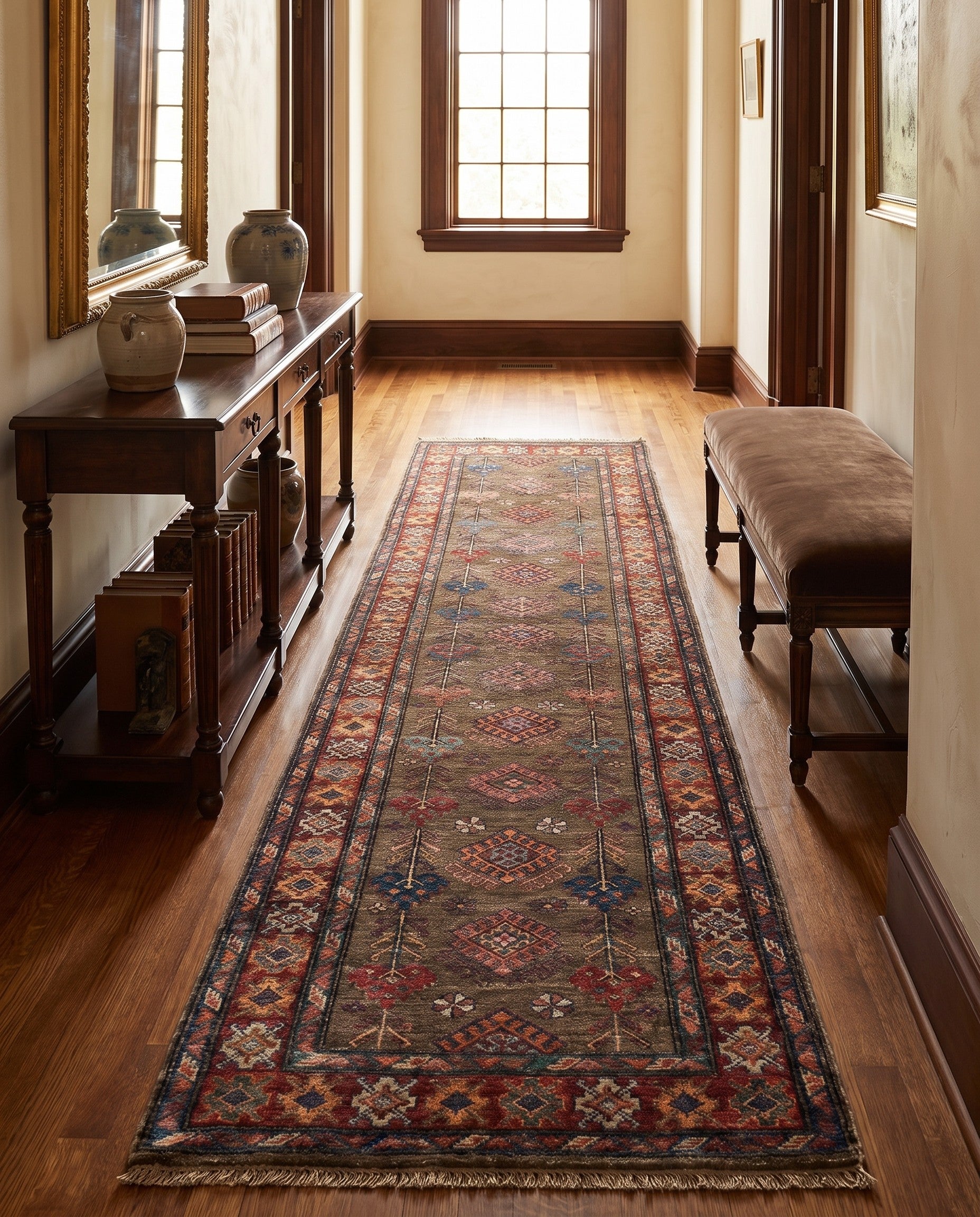 2' 9 x 9' 6 Hand Knotted Kazak Runner Rug