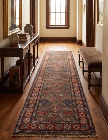 2' 9 x 9' 6 Hand Knotted Kazak Runner Rug