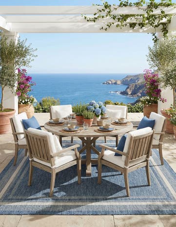 10' x 10' Easy-Clean Border Indoor / Outdoor Square Rug