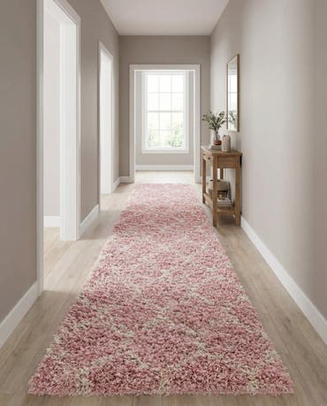  3' 3 x 16' 5 Lattice Shag Runner Rug