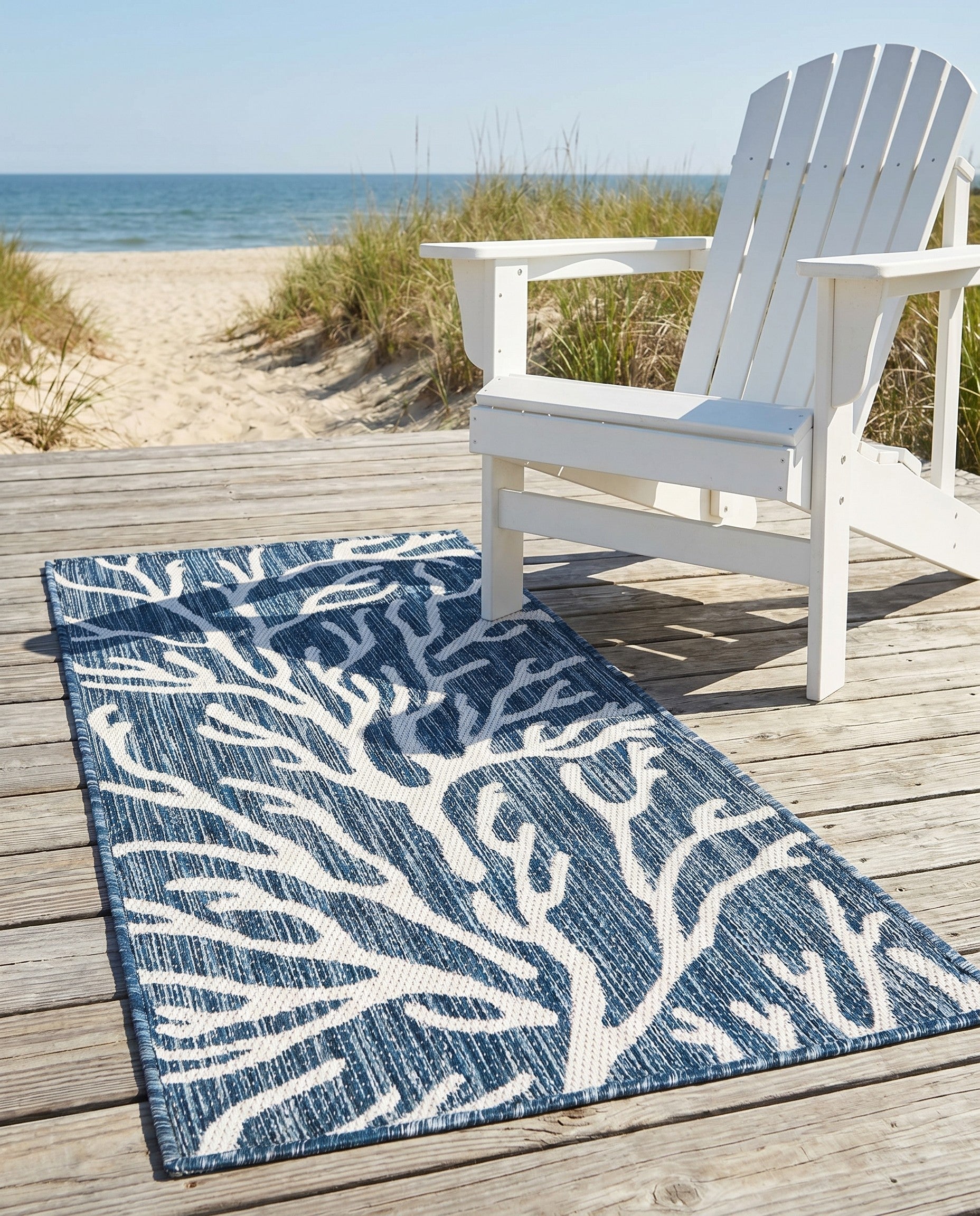 2' x 4' Easy-Clean Coastal Indoor / Outdoor Runner Rug