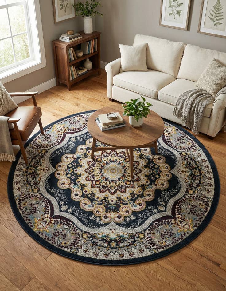 Detail image of  5' 3 x 5' 3 Kamala Washable Round Rug