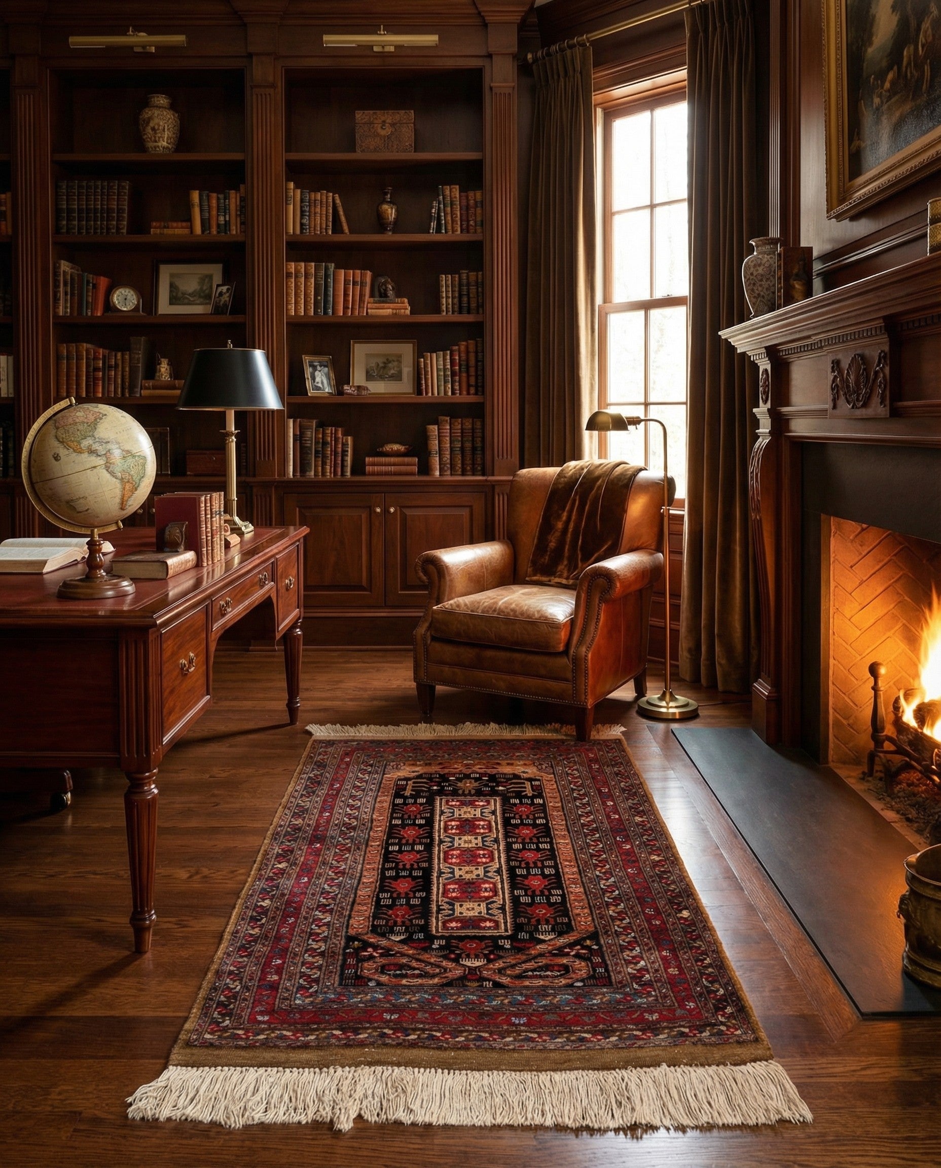 2' 6 x 4' Hand Knotted Lahour Oriental Rug