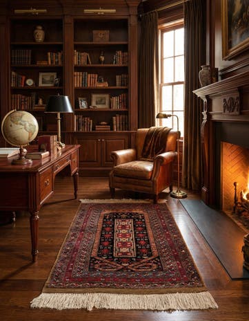 2' 6 x 4' Hand Knotted Lahour Oriental Rug