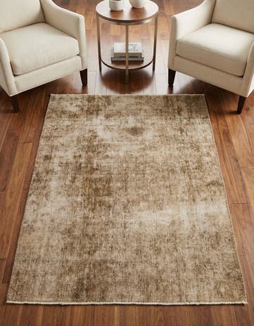 4' 2 x 5' 3 Hand Knotted Ultra Vintage Persian Wool Square Rug